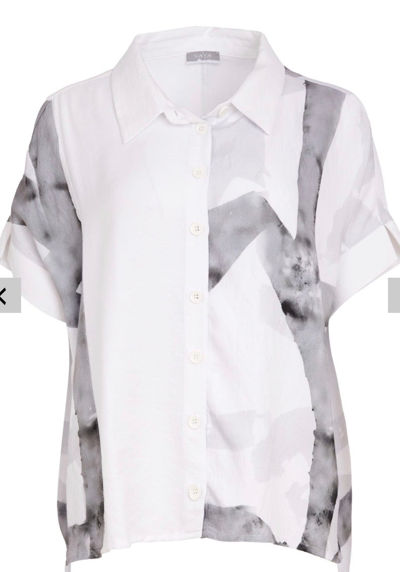 NAYA PATTERNED SHIRT STYLE NAS26315 COLOUR WHITE/GRANITE