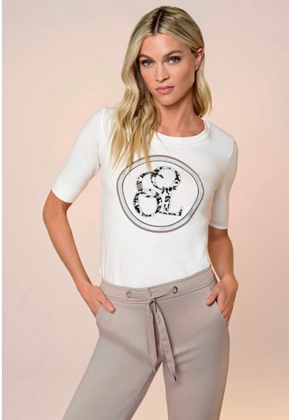 I'CONA T-SHIRT STYLE 64388 COLOUR CREAM/ PRINT