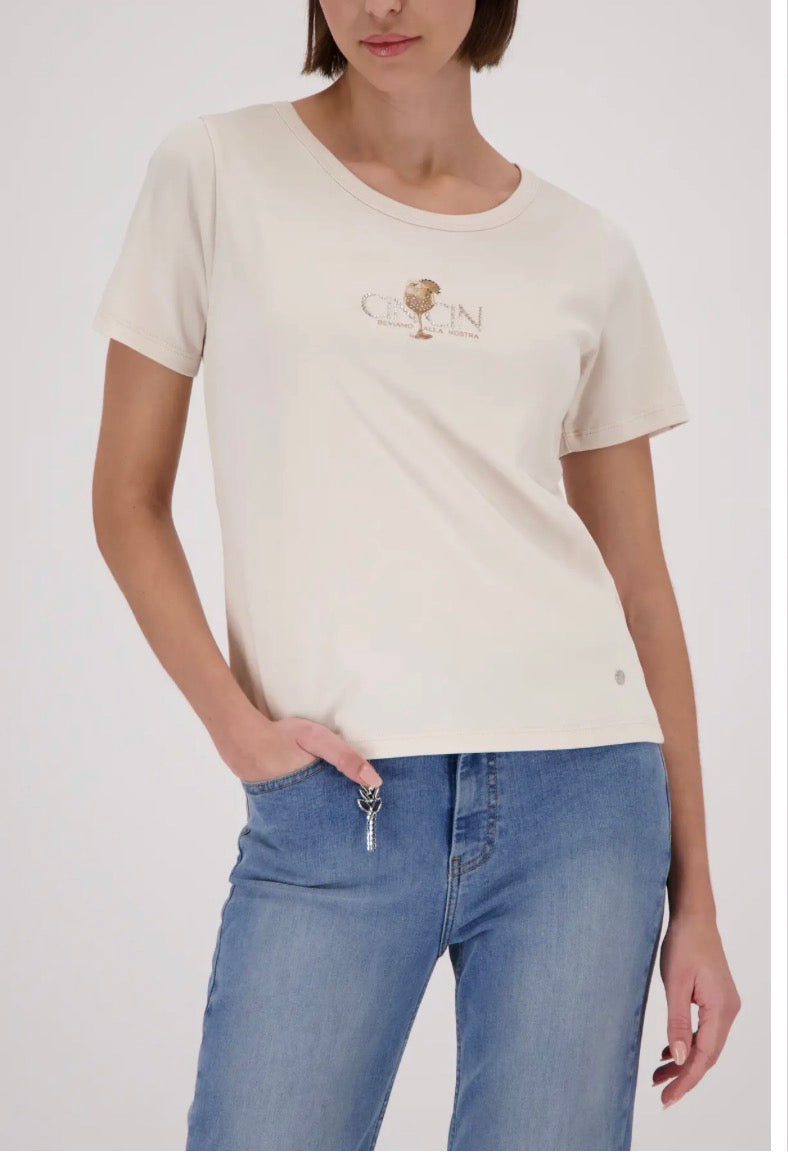 MONARI T-SHIRT STYLE 410081 COLOUR CHAMPAGNE BEIGE
