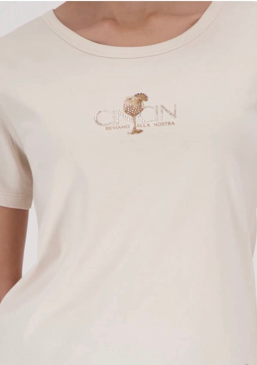 MONARI T-SHIRT STYLE 410081 COLOUR CHAMPAGNE BEIGE