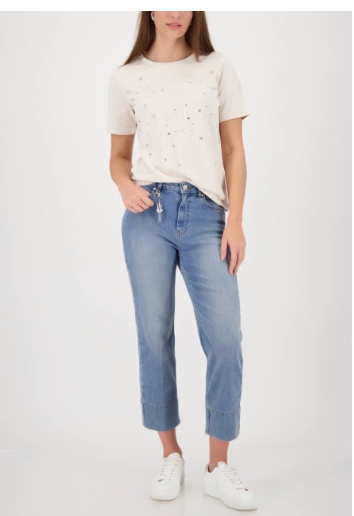 MONARI T-SHIRT STYLE 410112 COLOUR CHAMPAGNE BEIGE