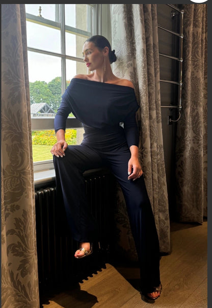 CARBON JUMPSUIT WITH SLEEVE IN NAVY