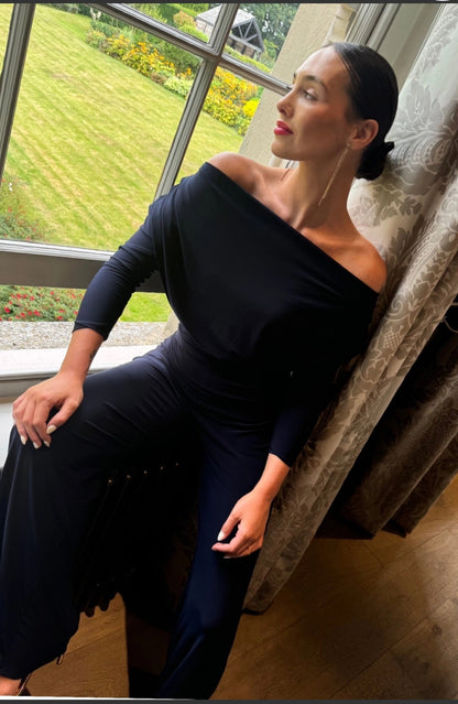 CARBON JUMPSUIT WITH SLEEVE IN NAVY