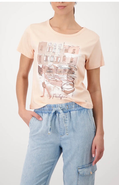 MONARI T SHIRT STYLE 410553 COLOUR SUMMER PEACH