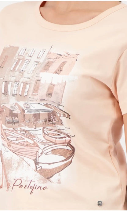 MONARI T SHIRT STYLE 410553 COLOUR SUMMER PEACH