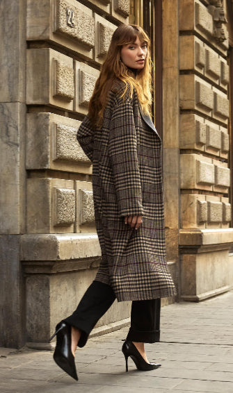 JOSEPH RIBKOFF COAT STYLE 253946 COLOUR CAMEL/MULTI