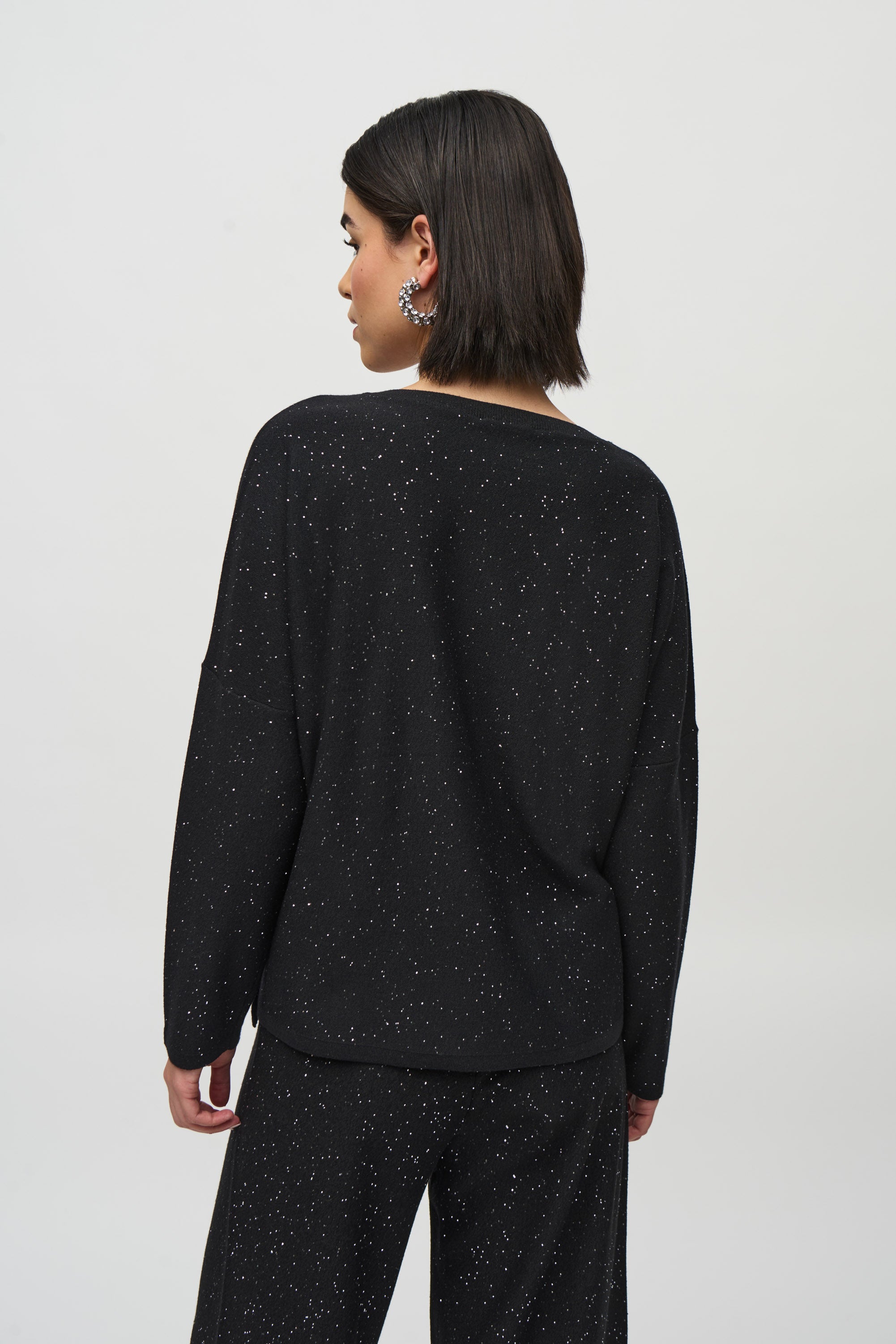 JOSEPH RIBKOFF SEQUINNED SWEATER STYLE 244921 COLOUR BLACK