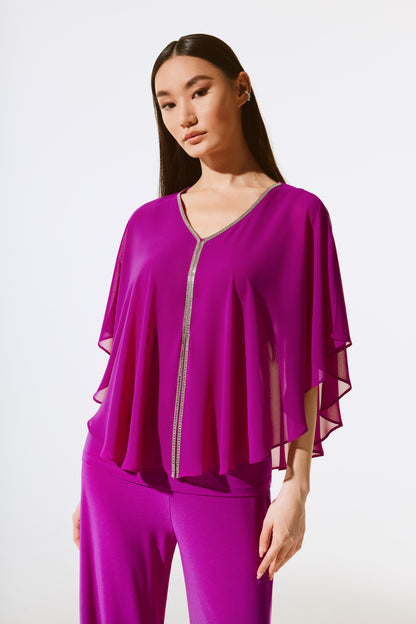 JOSEPH RIBKOFF CHIFFON TOP STYLE 243707 COLOUR EMPRESS