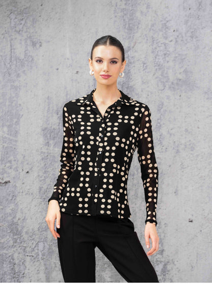 ALISON SHERI SHIRT STYLE A44208 COLOUR BLACK/SAND