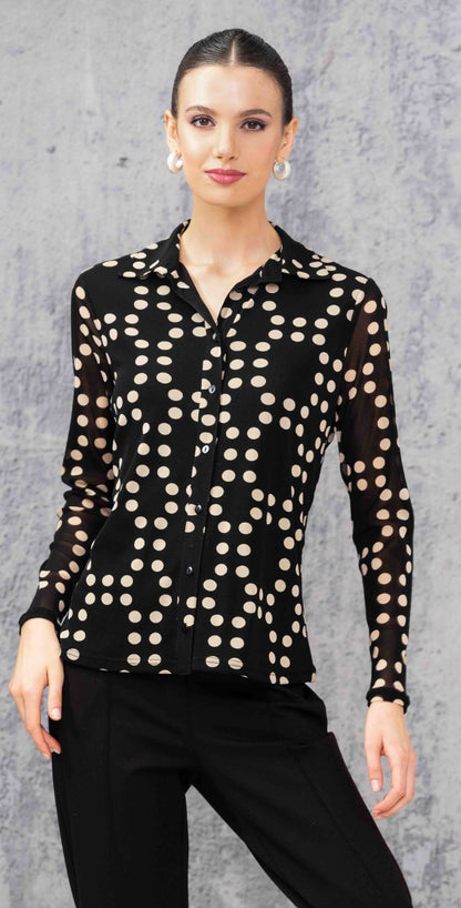 ALISON SHERI SHIRT STYLE A44208 COLOUR BLACK/SAND