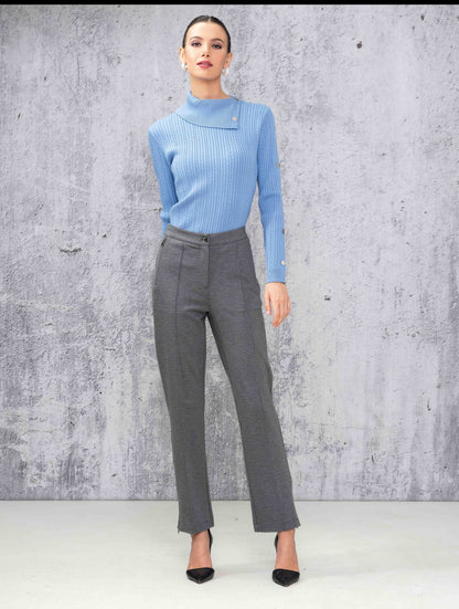 ALISON SHERI SLIM LEG TROUSER STYLE A44040 COLOUR HEATHER GREY