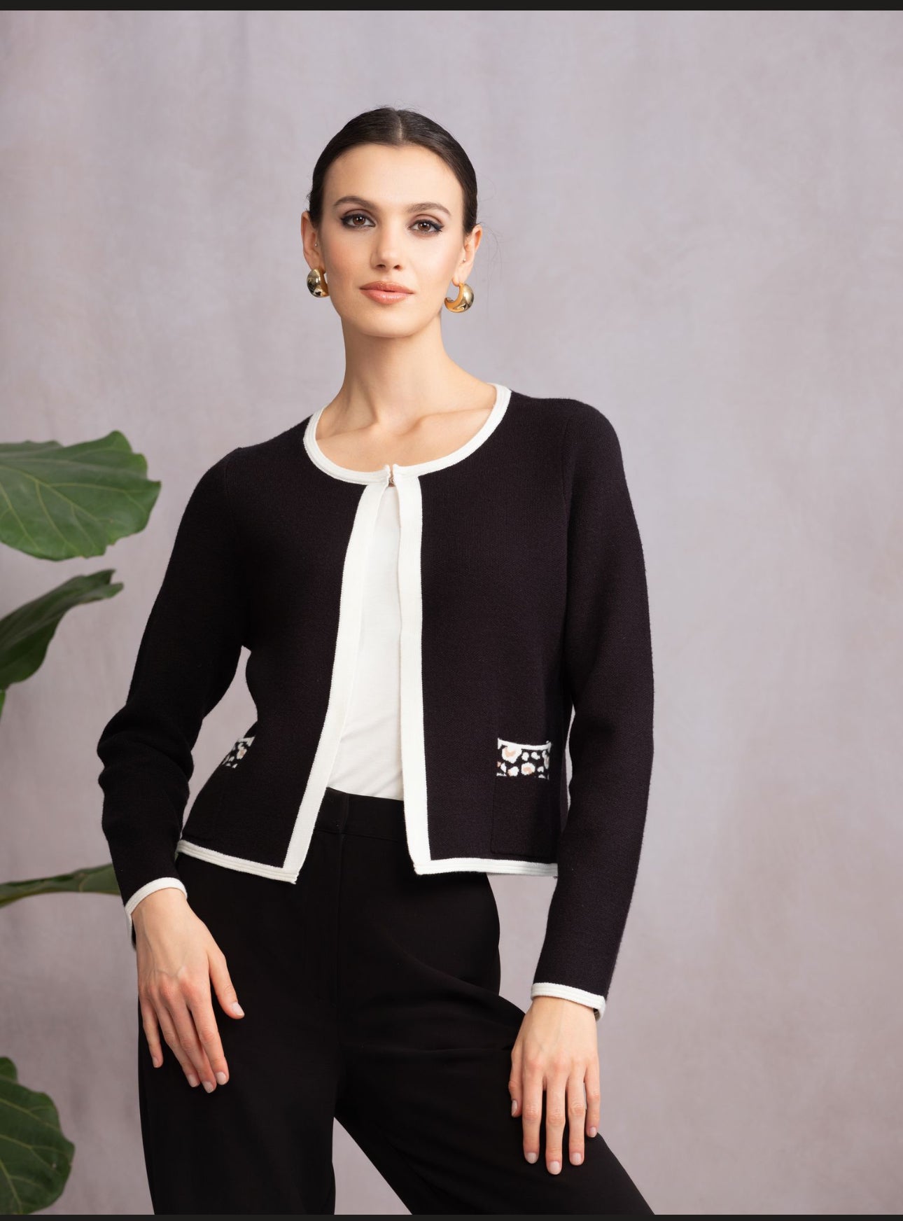 ALISON SHERI SHORT CARDIGAN STYLE A46448  COLOUR BLACK