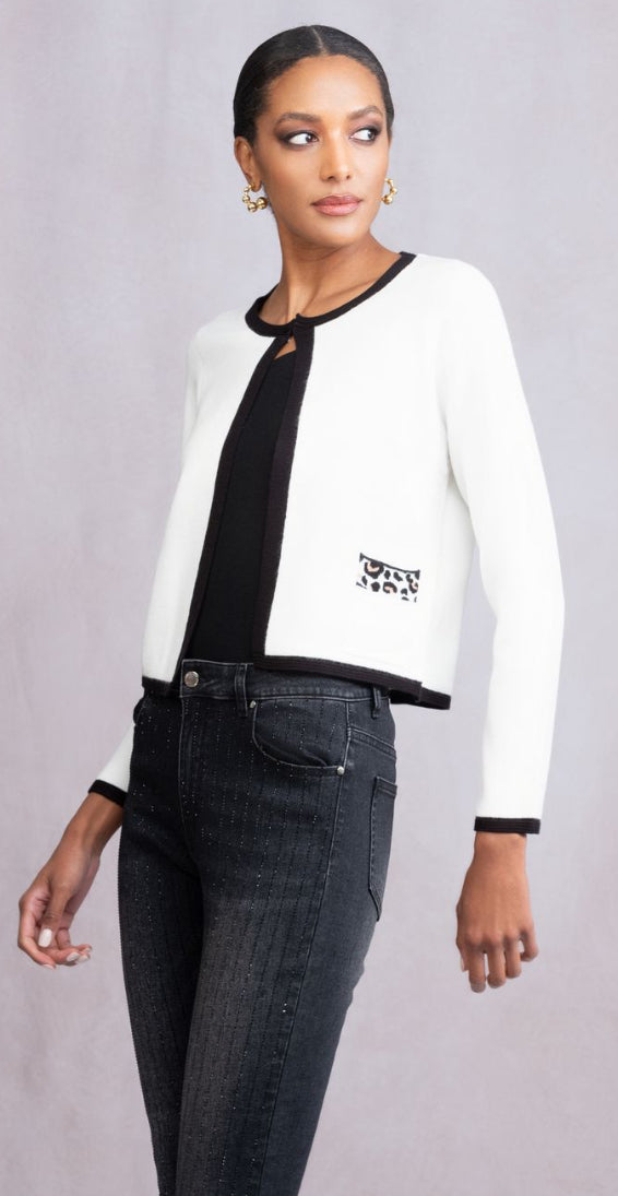 ALISON SHERI SHORT CARDIGAN STYLE A46448 COLOUR OFF WHITE