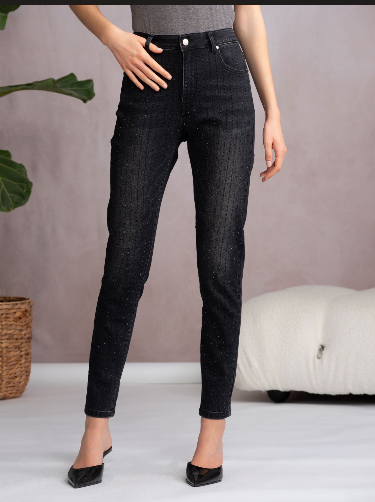 ALISON SHERI SPARKLY JEANS STYLE A46481 COLOUR BLACK