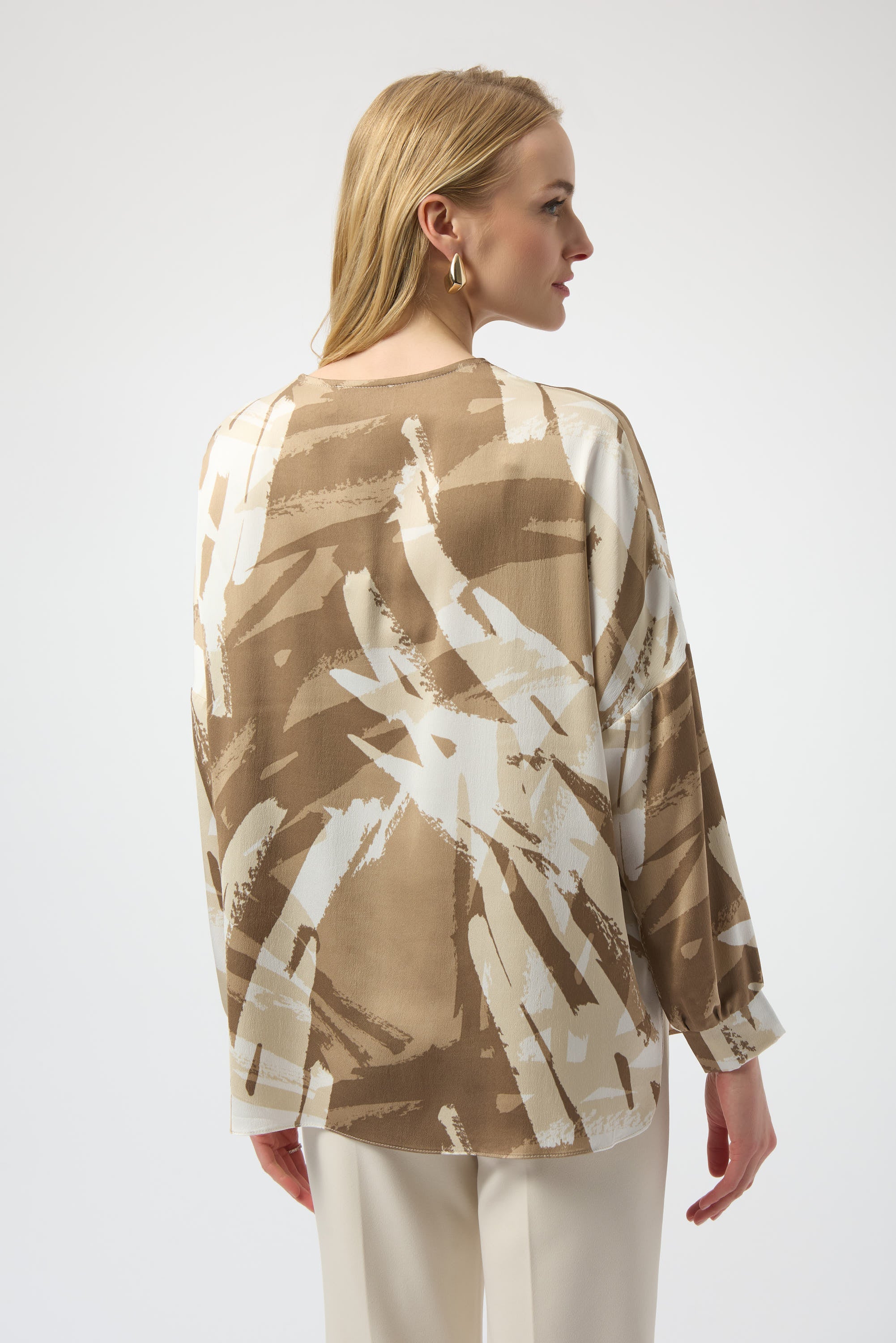 JOSEPH RIBKOFF TUNIC WITH ZIPPER DETAIL STYLE 254193 COLOUR BEIGE/OFF-WHITE