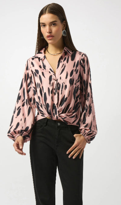 JOSEPH RIBKOFF TOP STYLE 253059 COLOUR PINK/BLACK