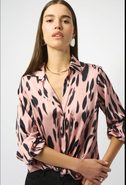 JOSEPH RIBKOFF TOP STYLE 253059 COLOUR PINK/BLACK