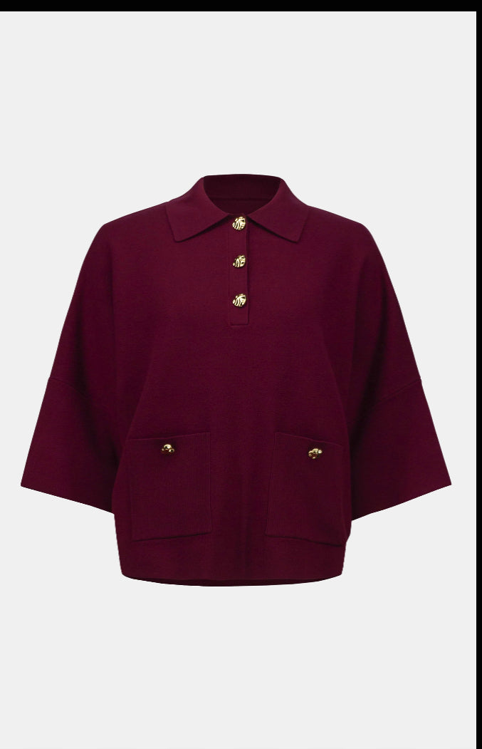 JOSEPH RIBKOFF TOP STYLE 253962 COLOUR MERLOT