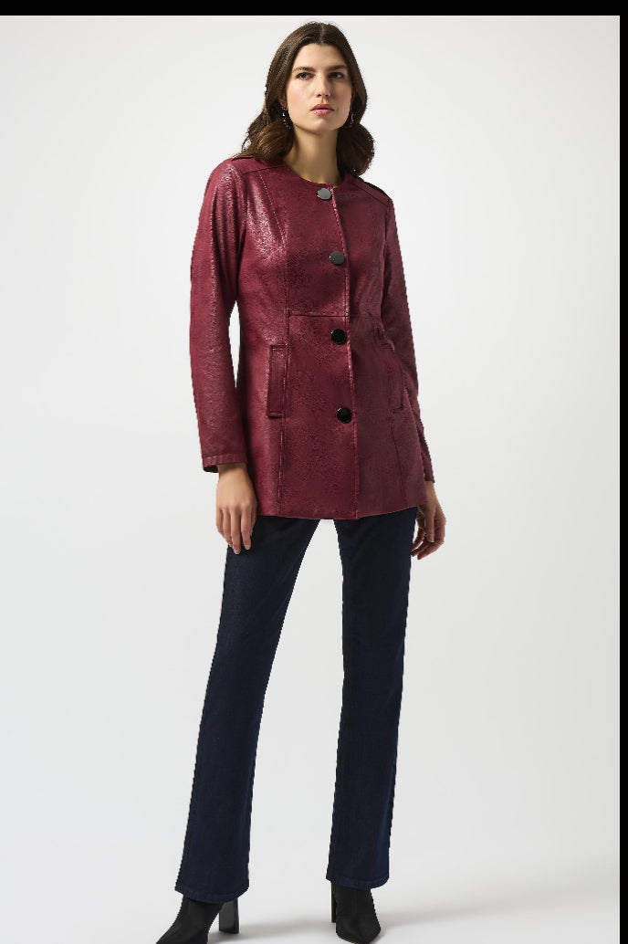 JOSEPH RIBKOFF JACKET STYLE 253934 COLOUR MERLOT