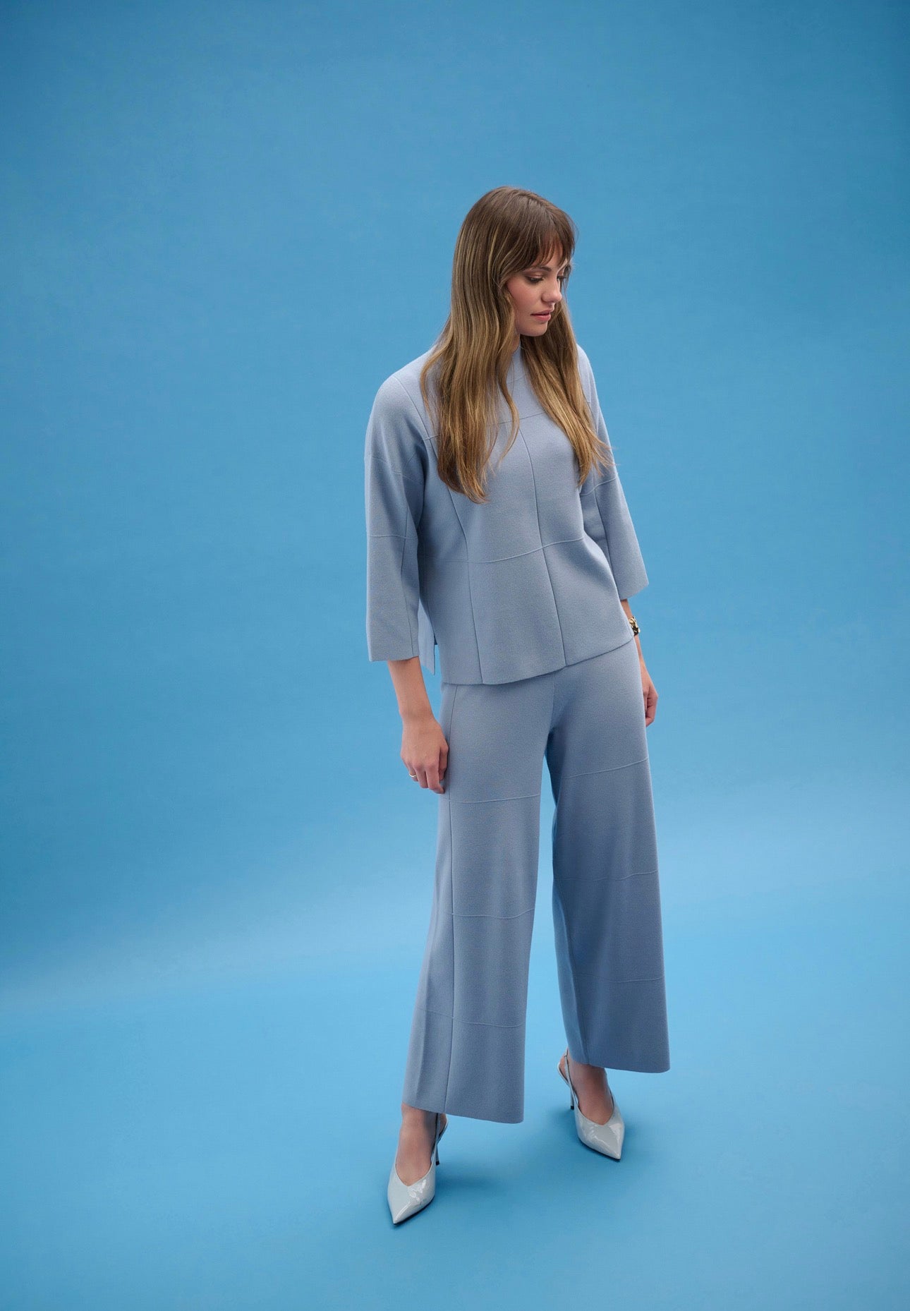 JOSEPH RIBKOFF VISCOSE CULOTTE PANTS STYLE 261982 COLOUR CHAMBRAY