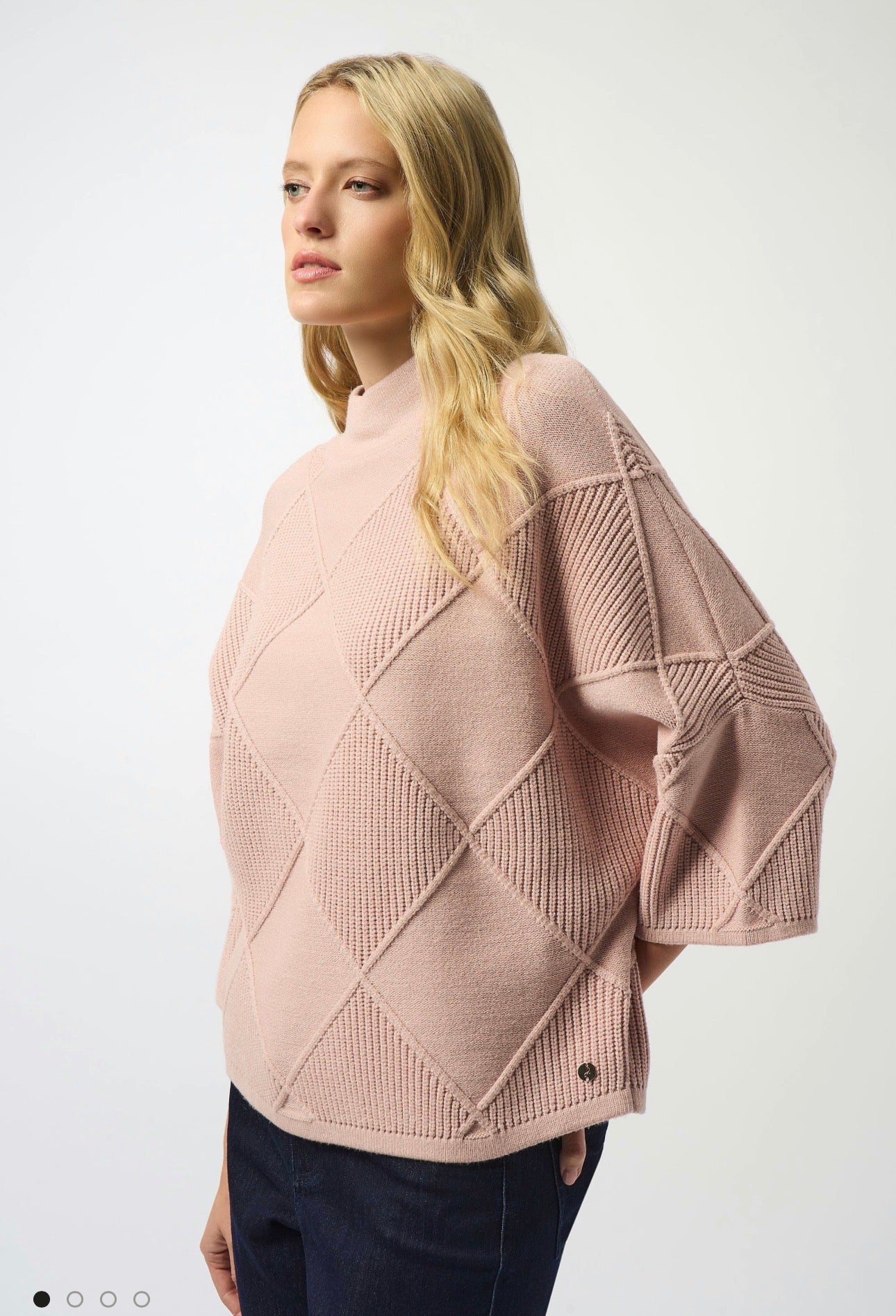 JOSEPH RIBKOFF TEXTURED SWEATER STYLE 253943 COLOUR ROSE