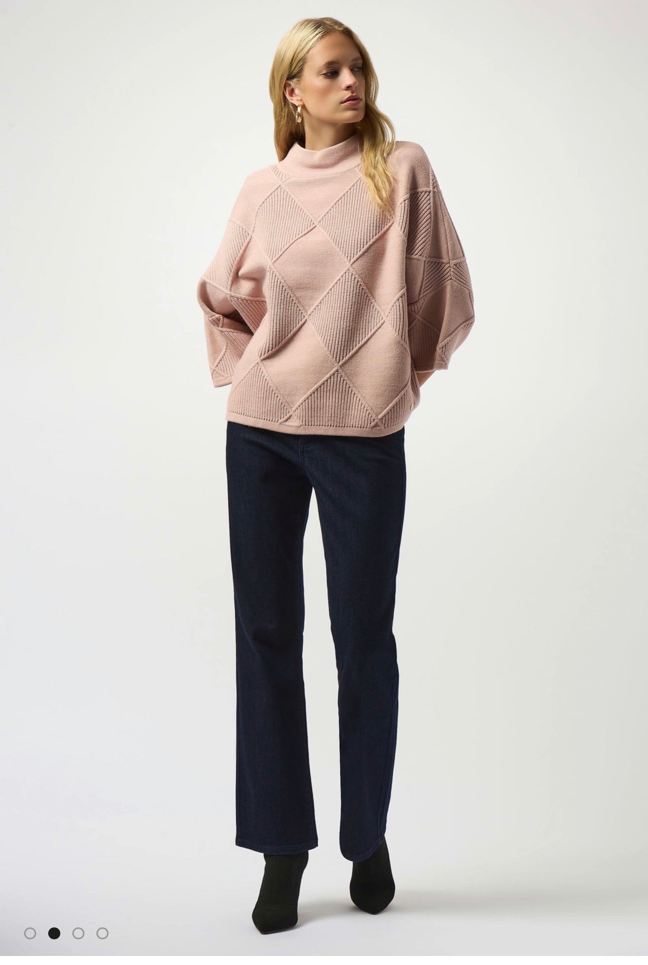 JOSEPH RIBKOFF TEXTURED SWEATER STYLE 253943 COLOUR ROSE