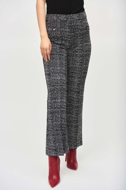 JOSEPH RIBKOFF JACQUARD KNIT TROUSER STYLE 243047 COLOUR BLACK/WHITE