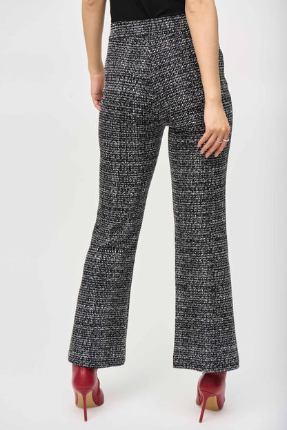 JOSEPH RIBKOFF JACQUARD KNIT TROUSER STYLE 243047 COLOUR BLACK/WHITE