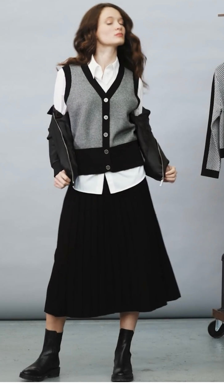 MARBLE CARDIGAN STYLE 7644 COLOUR 101 COLOUR BLACK/WHITE