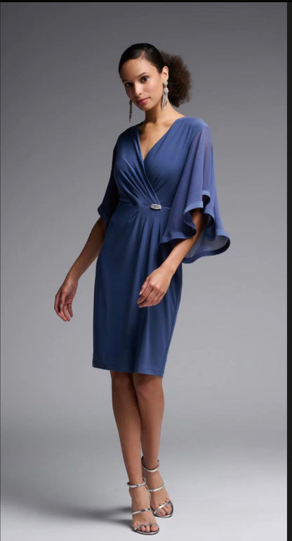 JOSEPH RIBKOFF DRESS STYLE 231771 COLOUR MINERAL BLUE