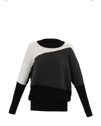 MARBLE SWEATER STYLE 7567 COLOUR 105 (CHARCOAL/BLACK/IVORY)