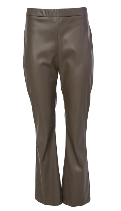 NAYA LEATHERETTE FLARE TROUSER STYLE NAW23107 COLOUR KHAKI