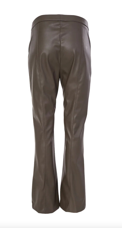 NAYA LEATHERETTE FLARE TROUSER STYLE NAW23107 COLOUR KHAKI