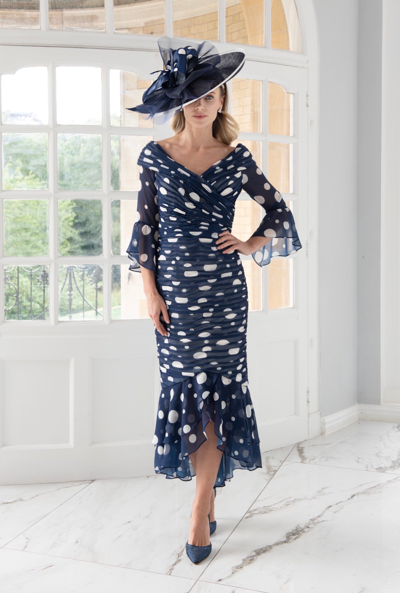 IRRESISTIBLE DRESS STYLE IR8837TJ COLOUR NAVY/IVORY