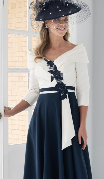 IRRESISTIBLE DRESS STYLE IR8813TJ COLOUR IVORY/NAVY