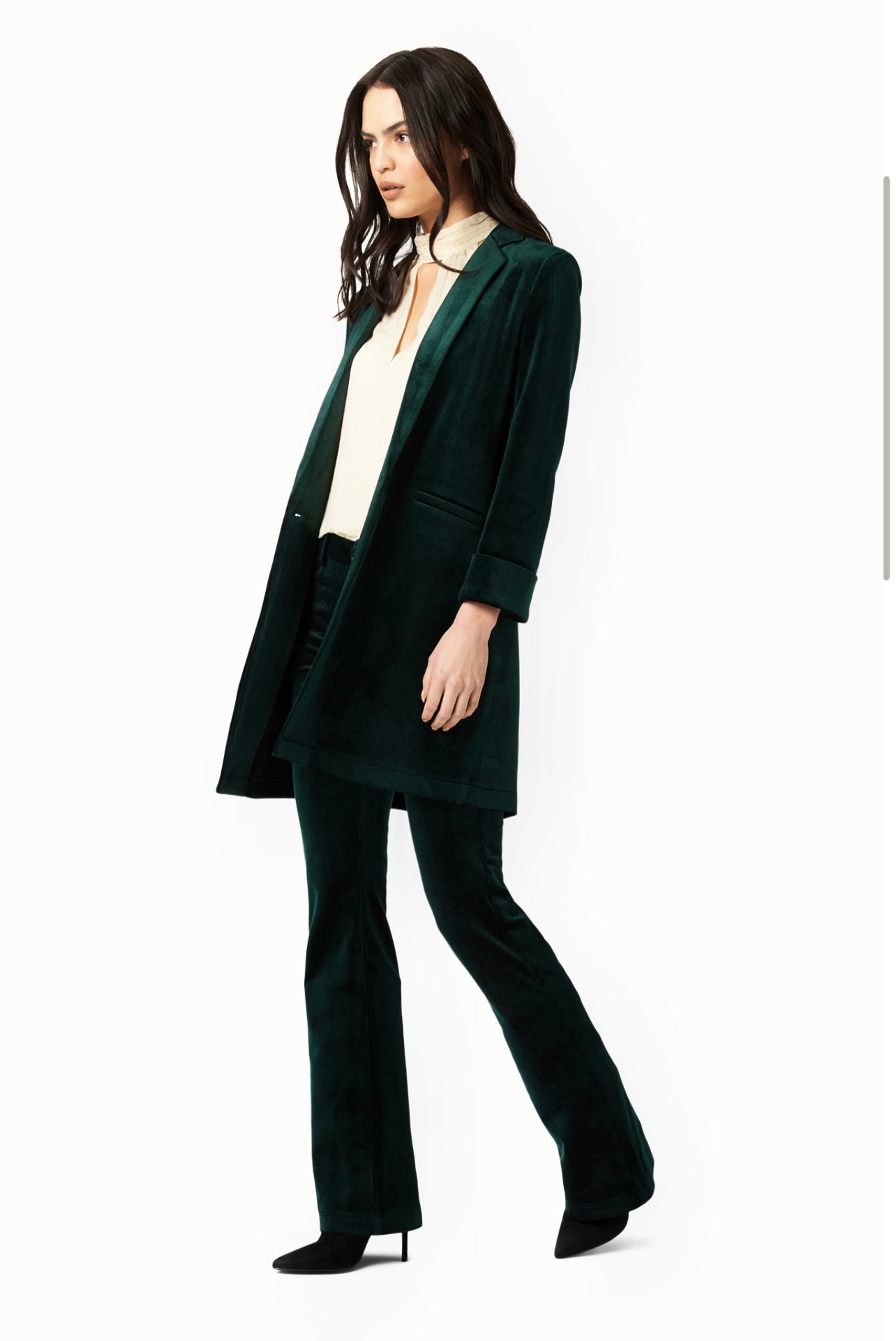 TRAFFIC PEOPLE LONG LENGTH VELVET BLAZER STYLE CBR12527 COLOUR BLACK