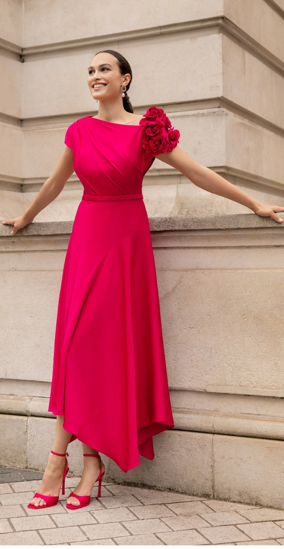 JOHN CHARLES DRESS STYLE 66553 COLOUR RUBY PINK