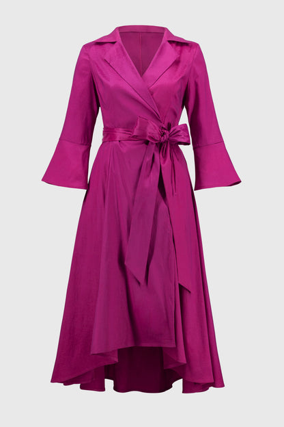 JOSEPH RIBKOFF STRETCH TAFFETA WRAP DRESS  STYLE 251727 COLOUR MAGENTA