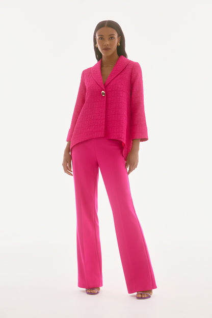 JOSEPH RIBKOFF JACQUAD TRAPEZE JACKET STYLE 251783 COLOUR GERANIUM