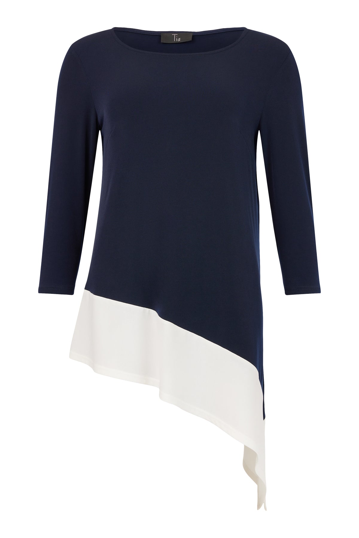 TIA LONG TUNIC TOP STYLE 74915 COLOUR NAVY/OFF WHITE