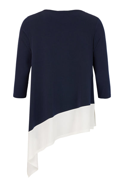 TIA LONG TUNIC TOP STYLE 74915 COLOUR NAVY/OFF WHITE