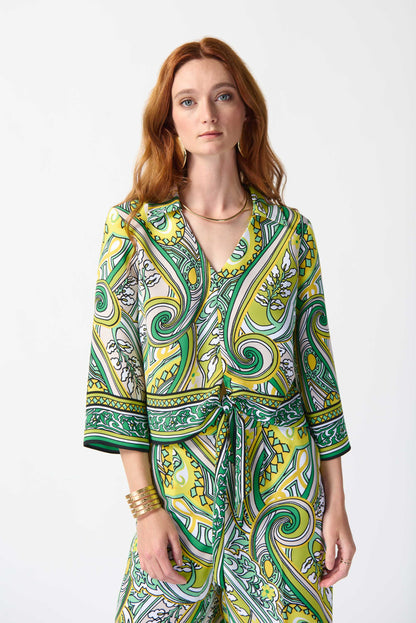 JOHN RIBKOFF PAISLEY PRINT TOP STYLE 242009 COLOUR MULTI