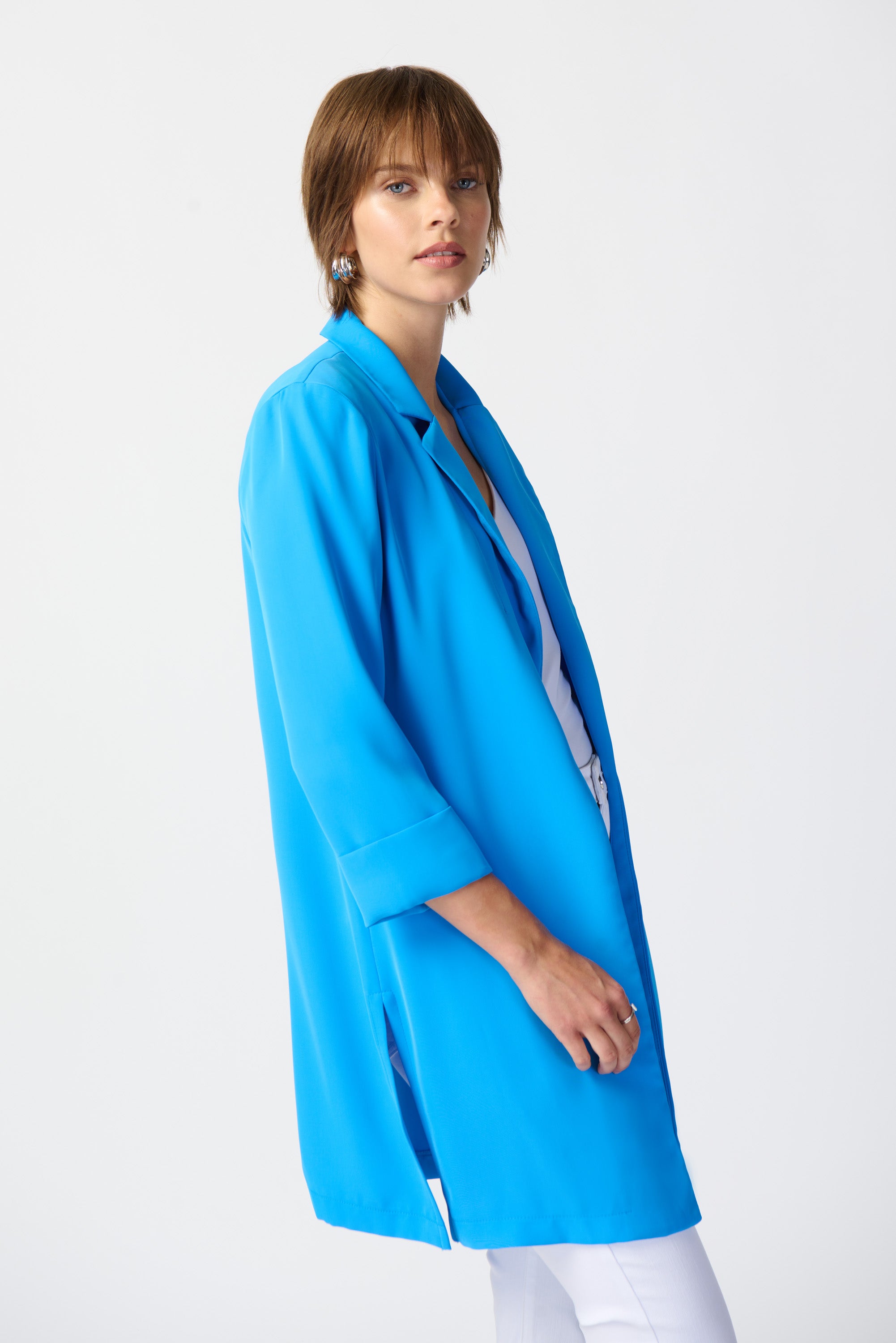 JOSEPH RIBKOFF LONG BLAZER STYLE 211361S24 COLOUR FRENCH BLUE