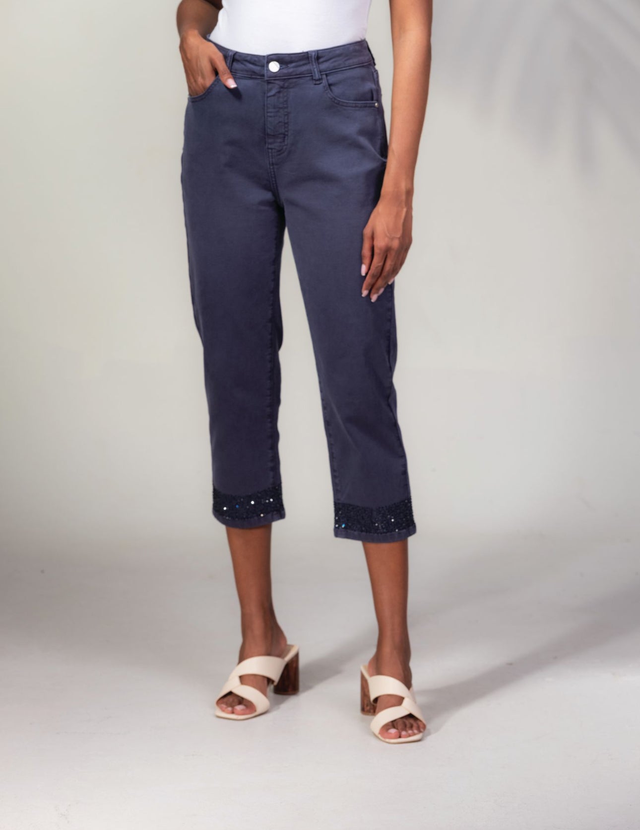 ALISON SHERI CROPPED JEAN STYLE A45538 COLOUR NAVY