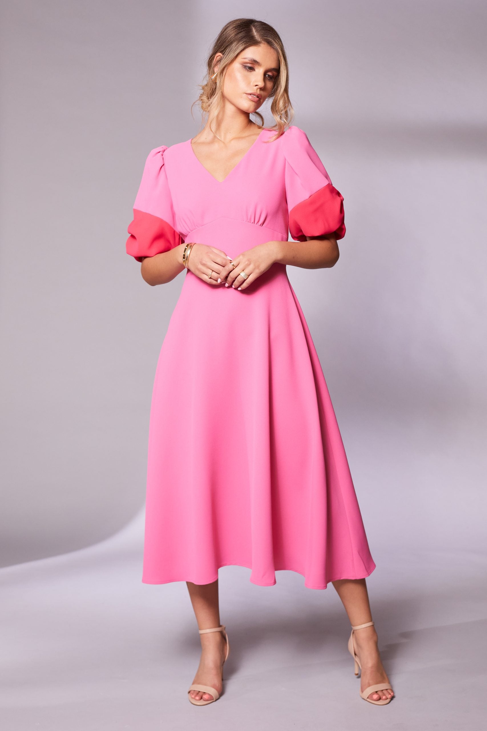 KATE COOPER WATERMELON MIDI DRESS | STYLE KCS24120| COLOUR: HOT PINK