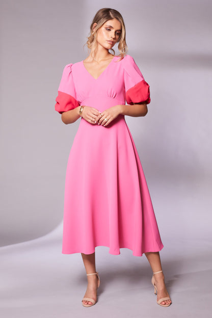 KATE COOPER WATERMELON MIDI DRESS | STYLE KCS24120| COLOUR: HOT PINK