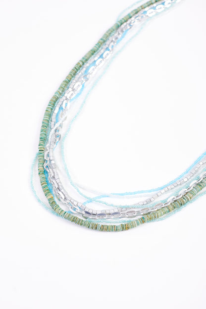 NAYA AQUA MULTI BEADED STRING NECKLACE | STYLE NAS24349