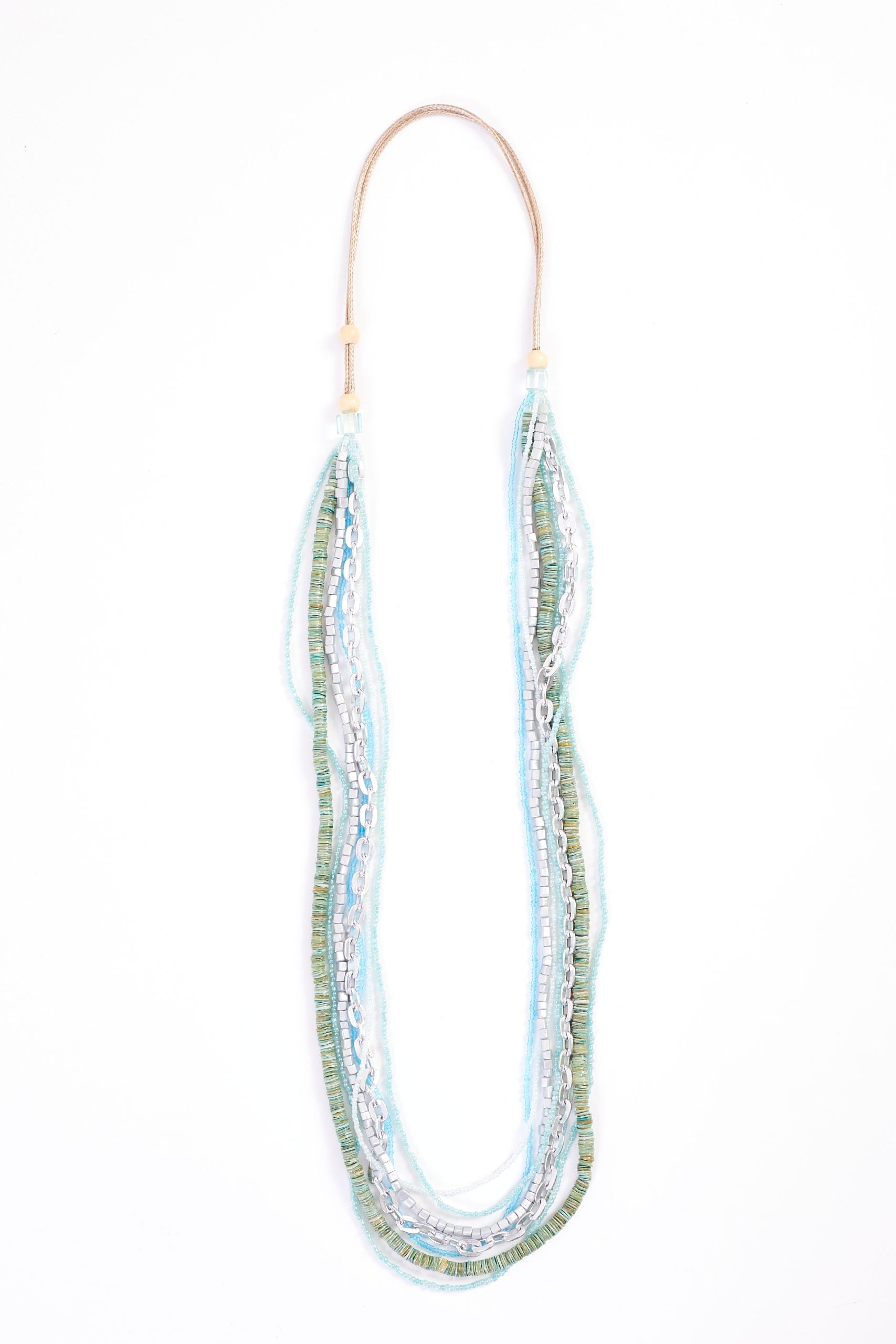 NAYA AQUA MULTI BEADED STRING NECKLACE | STYLE NAS24349