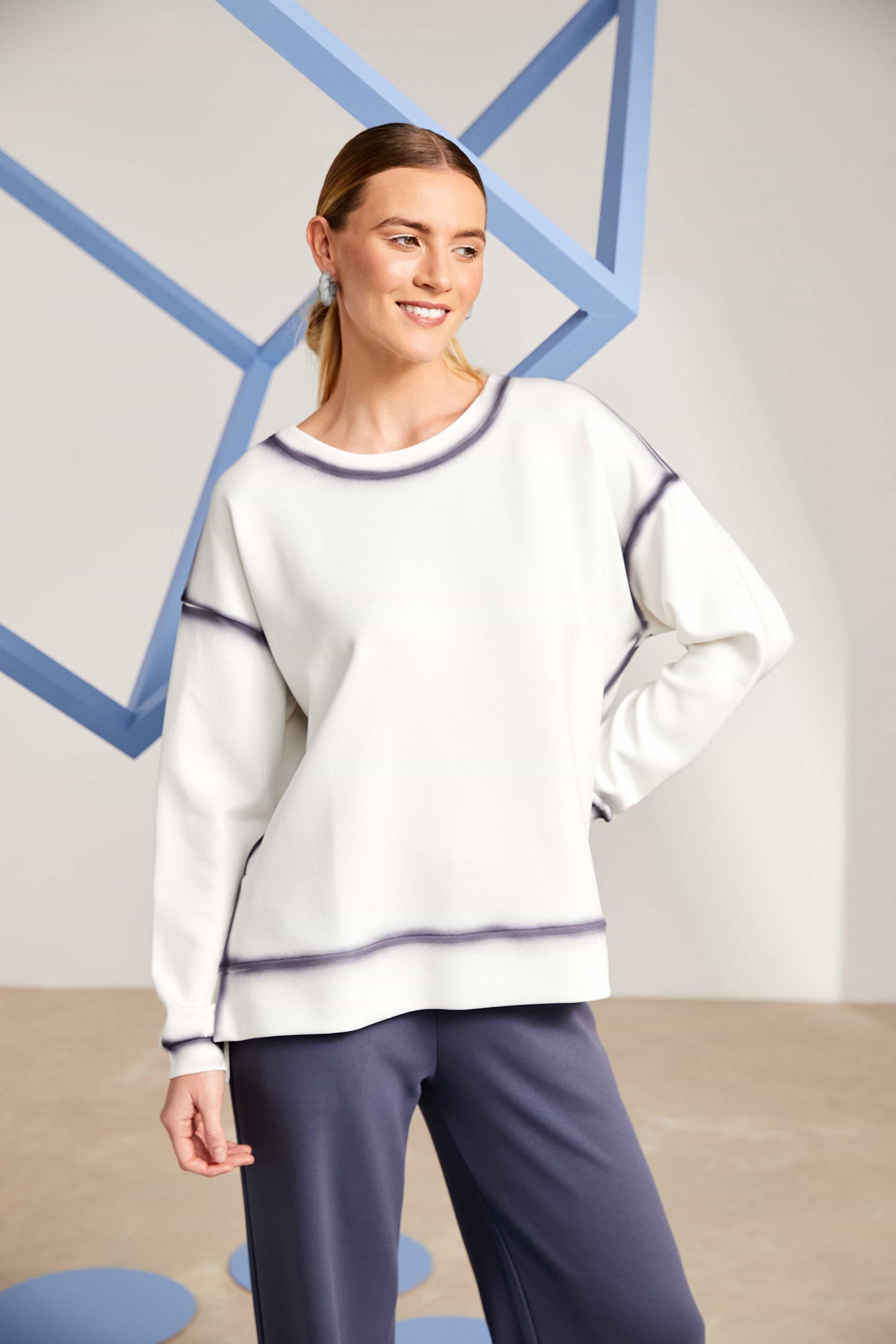 NAYA SWEATSHIRT STYLE NAS25126 COLOUR CREAM/GREY