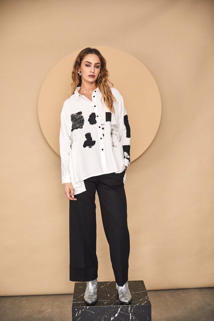 NAYA BLOUSE STYLE NAW24209 COLOUR OFF WHITE/BLACK